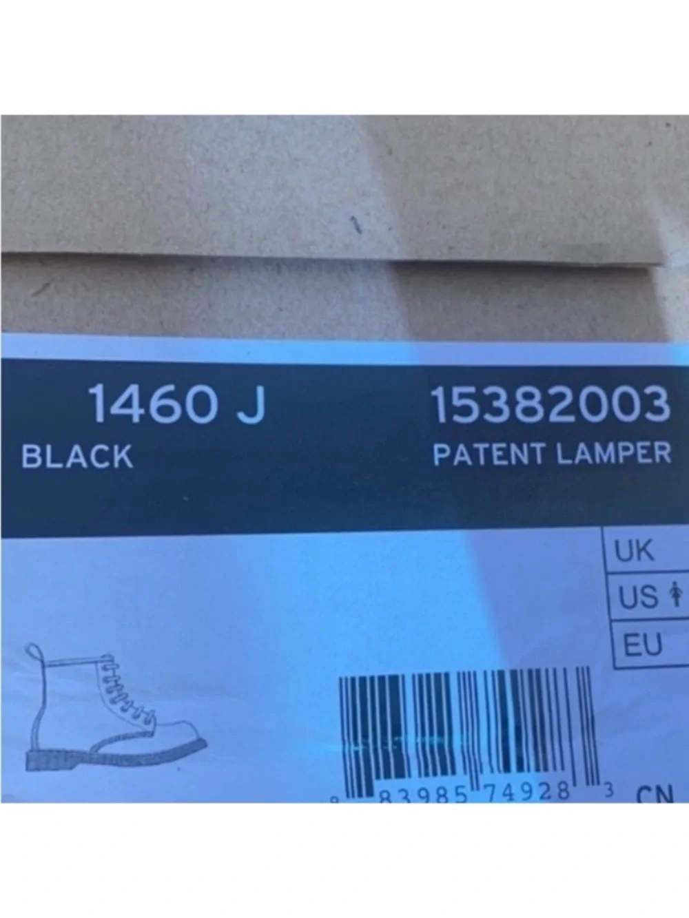 Dr. Martens Black Patent Lace-Up Ankle Boots big girls 5